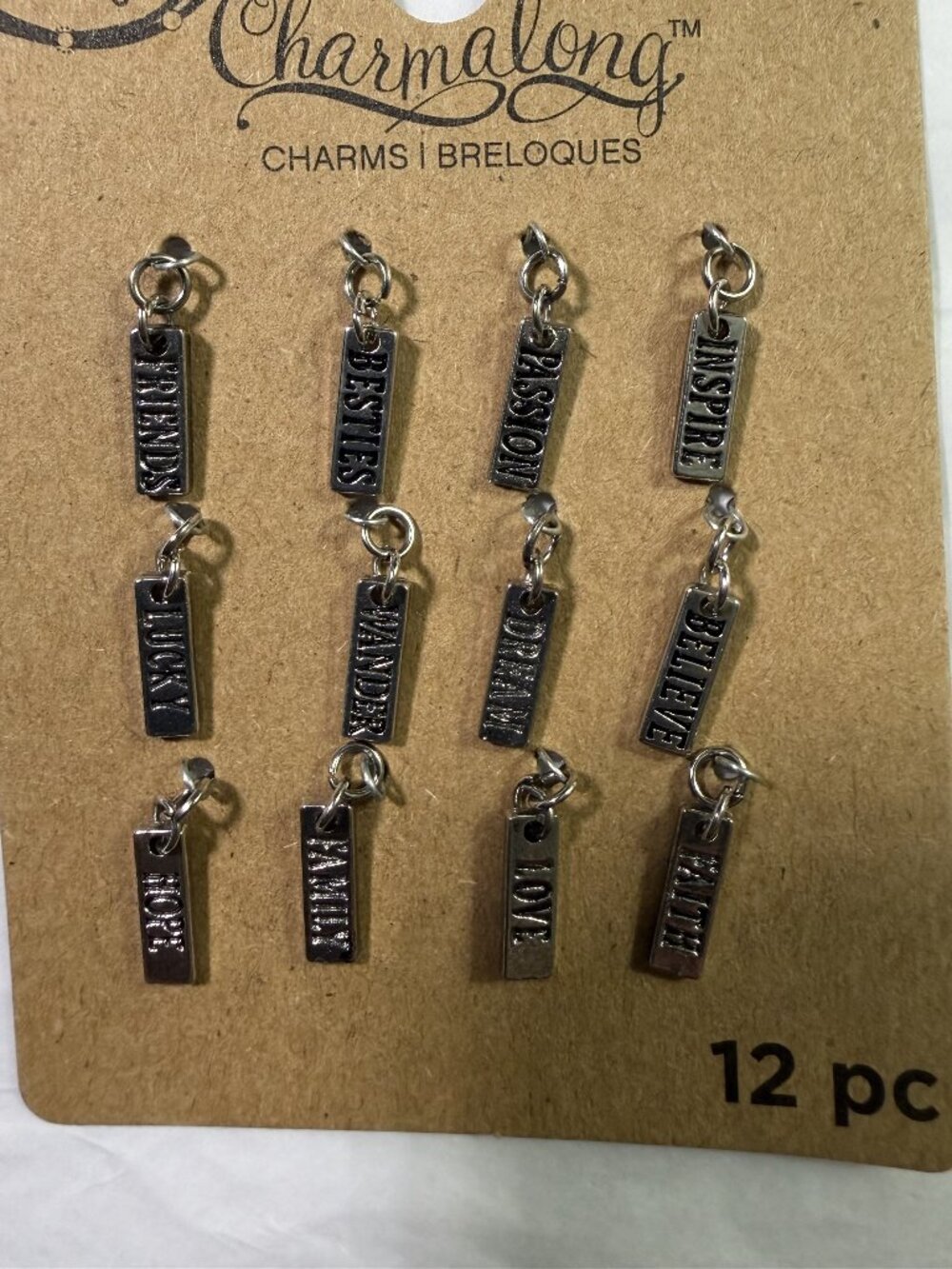 12pc Charmalong Inspirational Word Charms